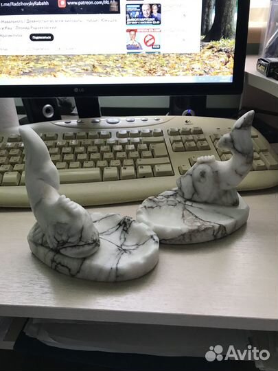 Пепельница Рыбка из натурального камня СССР