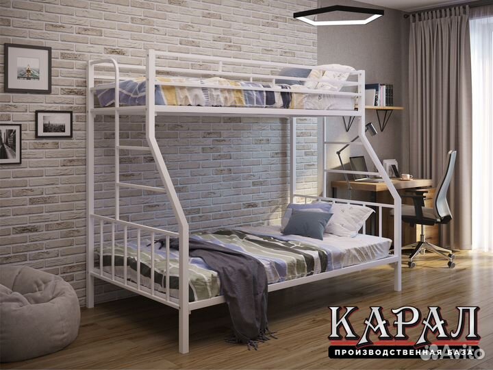 Двухъярусная кровать железная