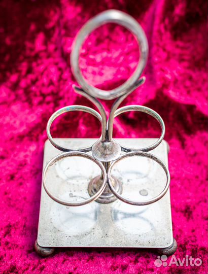 Набор для специй на поставке мельхиоровая