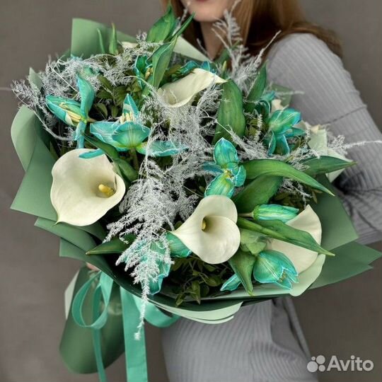 Цветы букеты с доставкой с каллами и тюльпанами