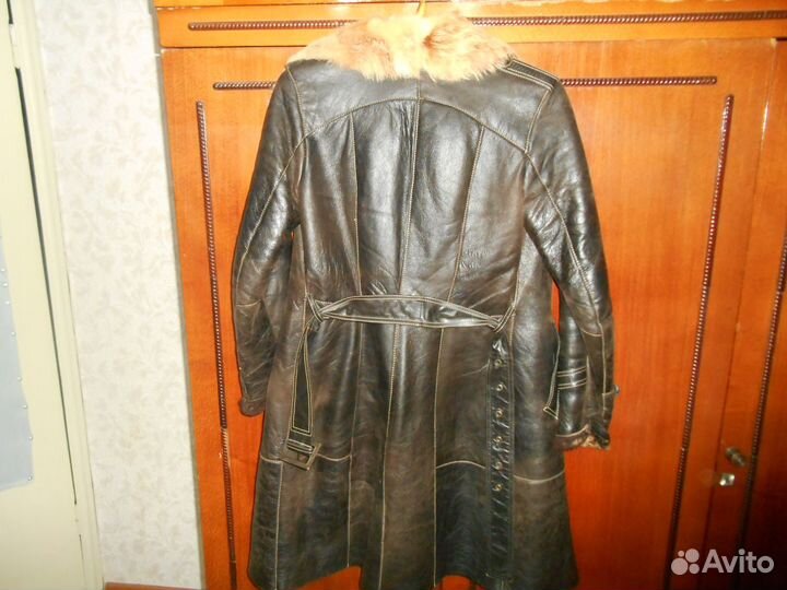 Женская дубленка кожаная 46р