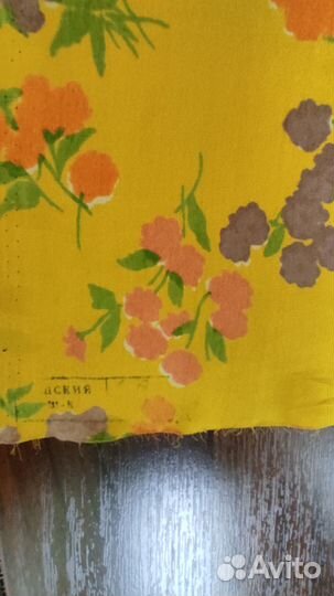 Крепдешин СССР (желтый оттенок, шелк) 1,9 м