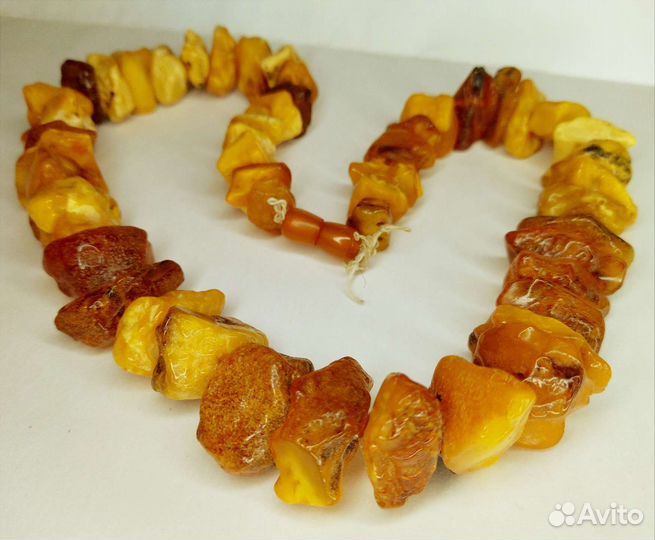 Янтарные бусы крупные 60 см, 156 г СССР