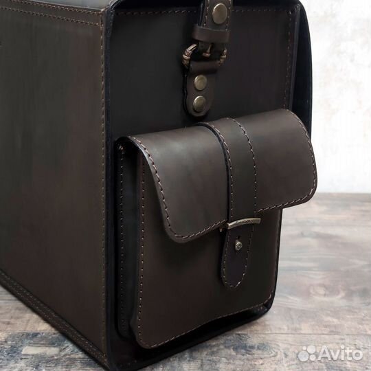 Кофр требный большой коричневый, натуральная кожа