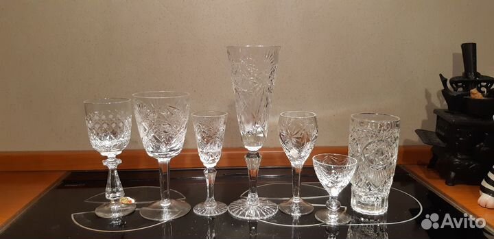 Хрустальные рюмки, бокалы, стаканы, винтаж