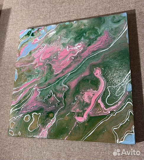 Интерьерная картина флюид арт акрил