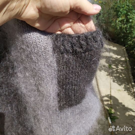 Пуховый тёплый кардиган ручной работы