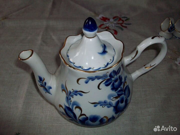 Ваза Чайник Подсалфетники Добруш Кобальт от