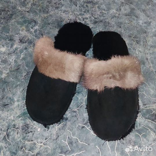 Тапочки из дубленки