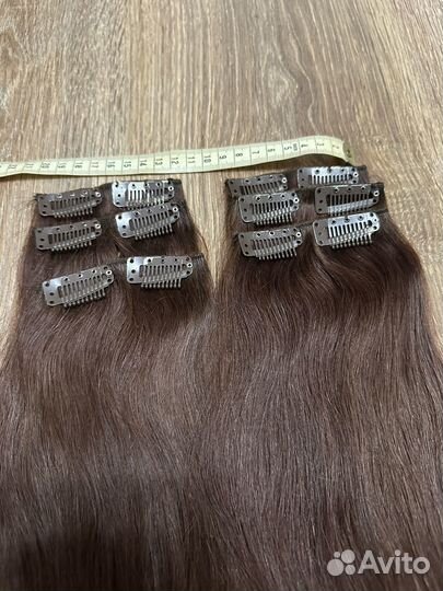 Волосы на заколках натуральные
