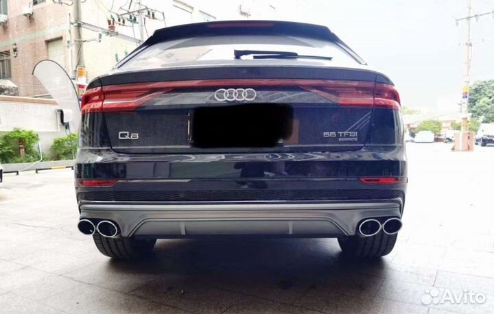 Диффузор заднего бампера Audi Q8 в стиле SQ8