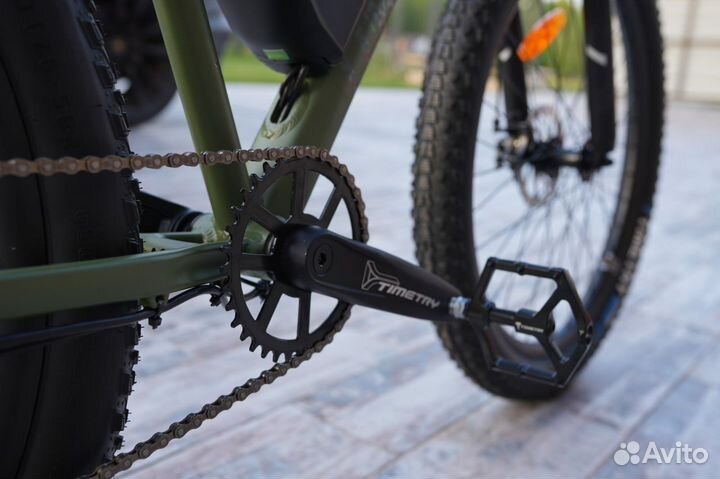 Электровелосипед полуфэтбайк зеленый timetry 27.5