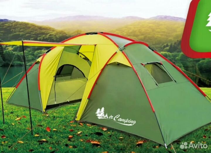 Палатка кемпингов 6 местная с тамбуром