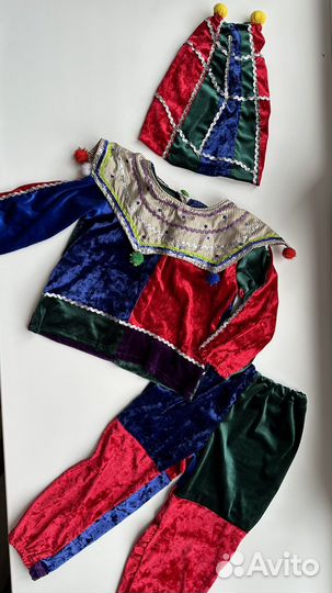 Костюм петрушки скомороха шута и арлекино