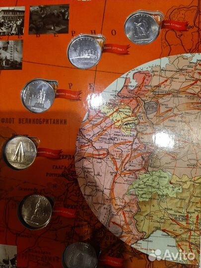 Набор монет в альбоме 14 столиц освобожденных ВОВ