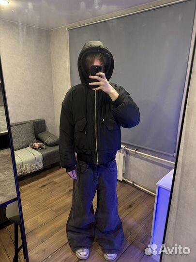 Бомбер balenciaga rick owens type дутый кроп