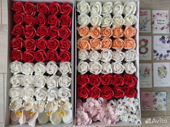 Мыльные розы, готовый набор для букетов