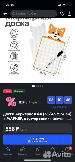 Доска маркерная А4 с корги