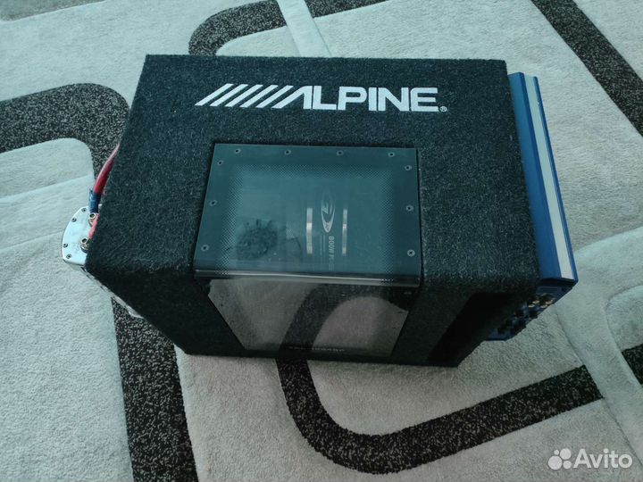 Сабвуфер Alpine 800w +усилитель+накопитель