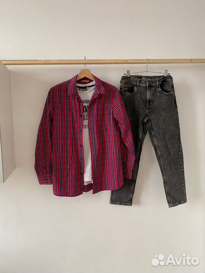 Джинсы, рубашка, футболка Zara 13 14 лет