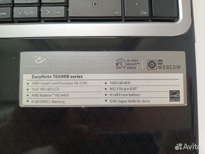 Ноутбук packard bell