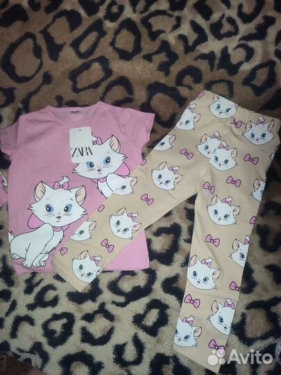 Комплект zara футболка + лосины(116-128)