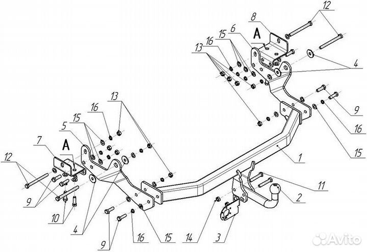 Фаркоп hyundai H I/H 300 (2008) (AvtoS HY 26)