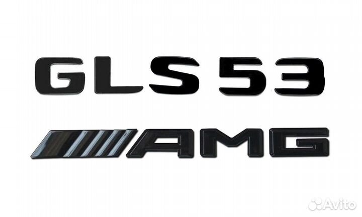 Комплект: шильдик Mercedes GLS53 + AMG черн