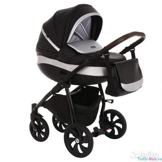 Детская коляска 2в1 (Tutis Nanni) графит+кожа