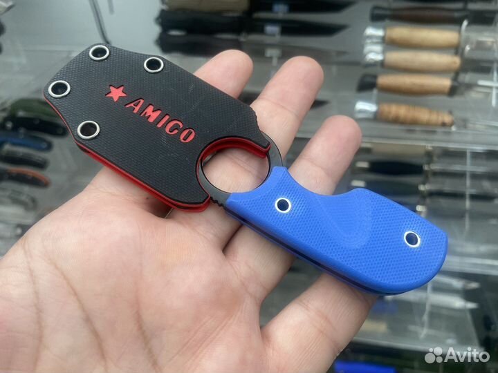 Шейный нож Amigo Z Black Titanium Kizlyar Supreme