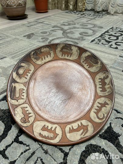 Тарелка глиняная ручной работы