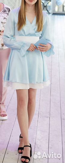 Атласное шелковое платье 42-44