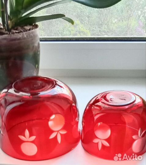 Декоративные вазы/салатник, Рубиновое стекло, СССР