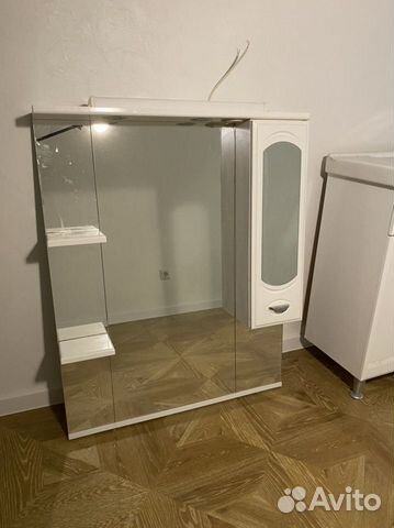 Тумба для ванной с раковиной + шкаф с зеркалом