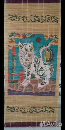 Панно из бамбуковой соломки 70-х годов СССР