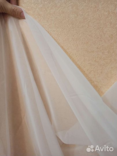 Шифон белый, отрез ткани 150х140