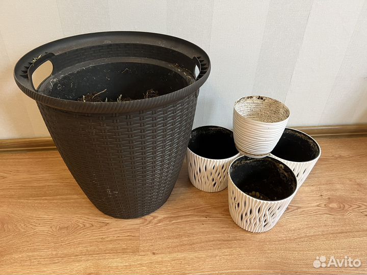 Набор кашпо для цветов (пластик) 5шт