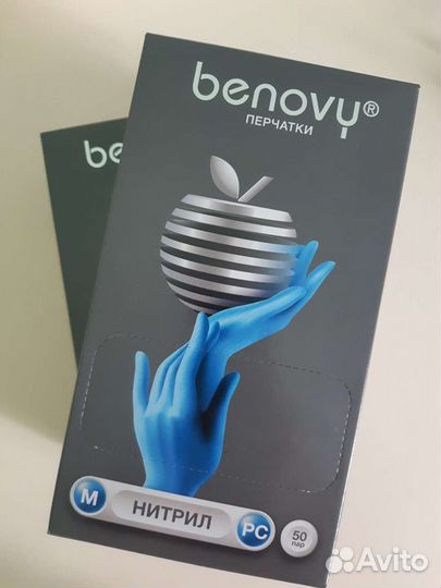 Перчатки нитриловые benovy М,S,XS
