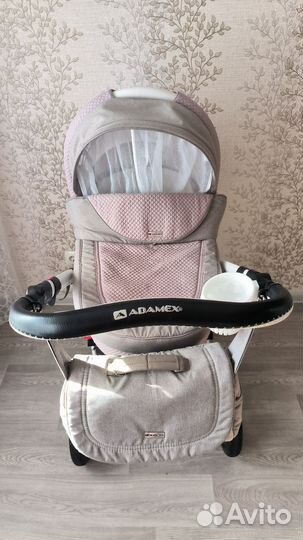 Коляска Adamex 2в1 + автолюлька, ванночка, шезлонг