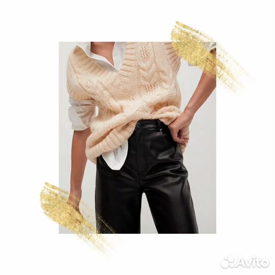 Кожаные брюки Mango