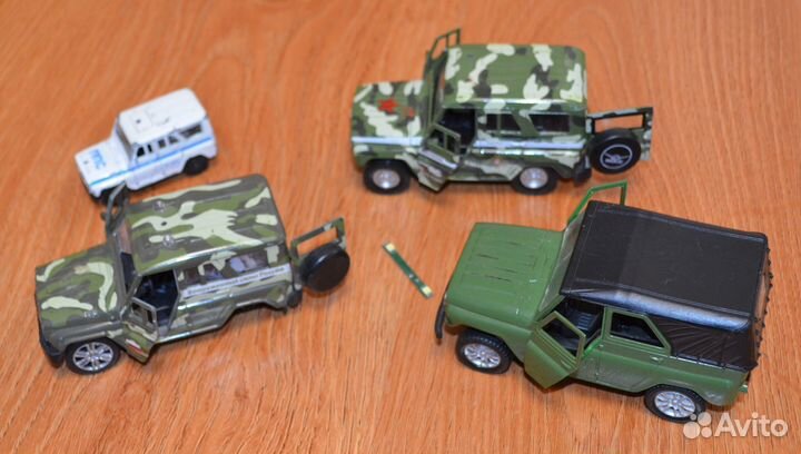 Модели авто УАЗ 469, UAZ Hunter Autotime 4шт метал
