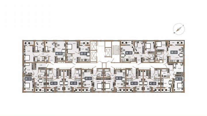 2-к. квартира, 49,7 м², 8/22 эт.