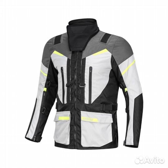 Мотокуртка туристическая Lyschy Ly2002 серо-белая