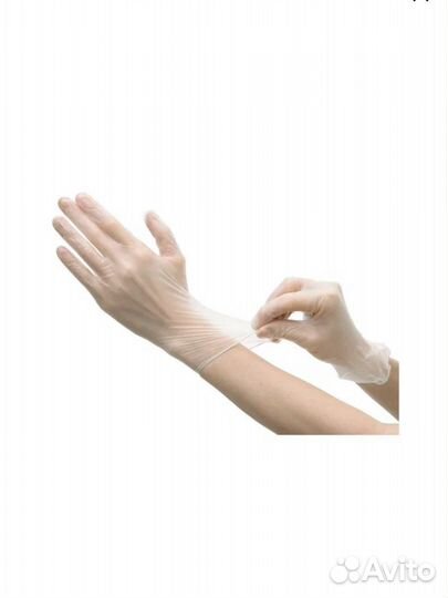 Перчатки одноразовые винил размер L