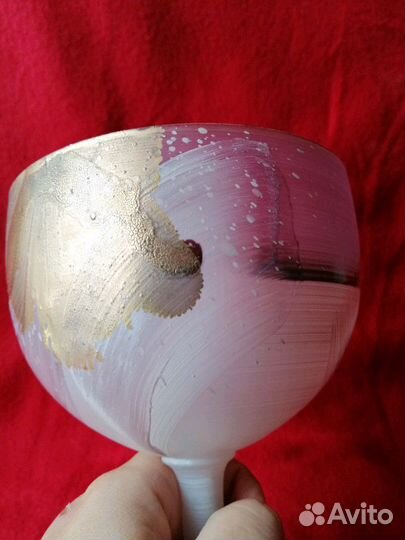 Винтажная авторская стеклянная конфетница