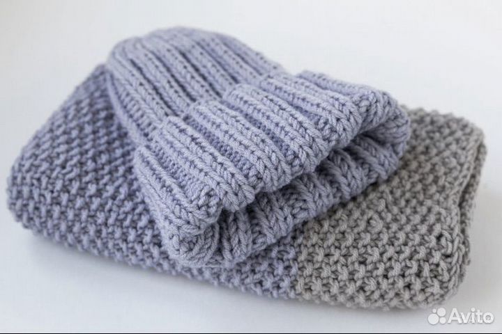Комплект шапка и снуд Лаванда