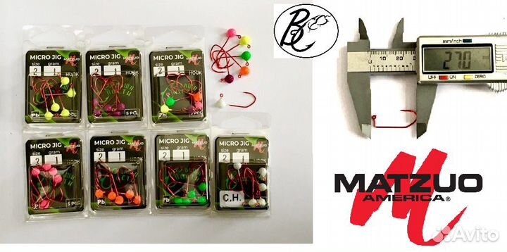 Микроджиг на крючках Mustad / Gamakatsu / Matzuo