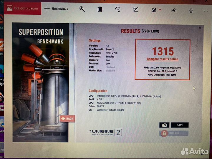 Ноутбук asus X552CL-SX052H Intel/ nvidia 1Gb