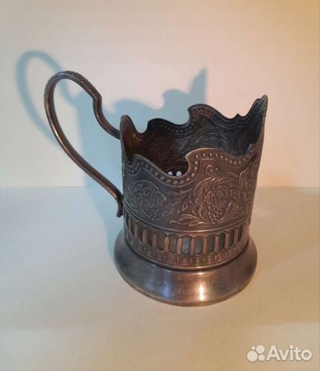 Подстаканник космос, спутник, ракета, мельхиор