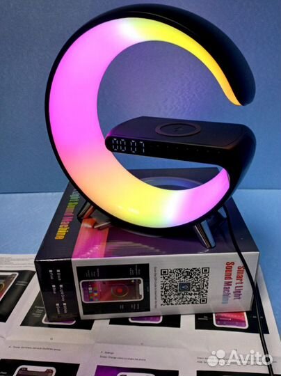 Ночник колонка RGB 5В1 многофункциональный Google